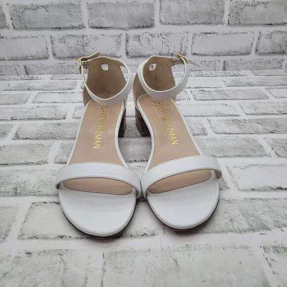 NWOB Stuart Weitzman Nudist June Ankle Strap Low Block Heel Sandals Size 7.5 - Picture 3 of 7